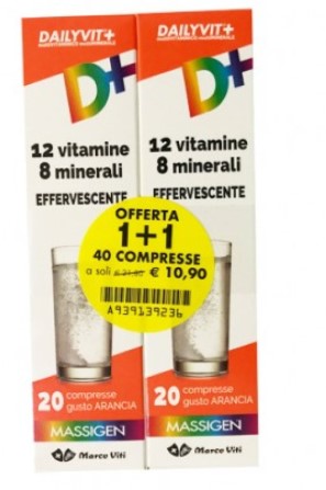 Massigen dailyvit+ multivitaminico per adulti - confezione 20+20 compresse effervescenti